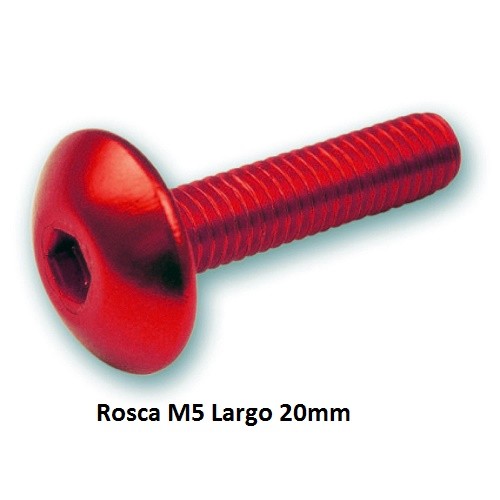 TORNILLO ALUMINIO M5x20 CABEZA PLANA 6 unidades ROJO