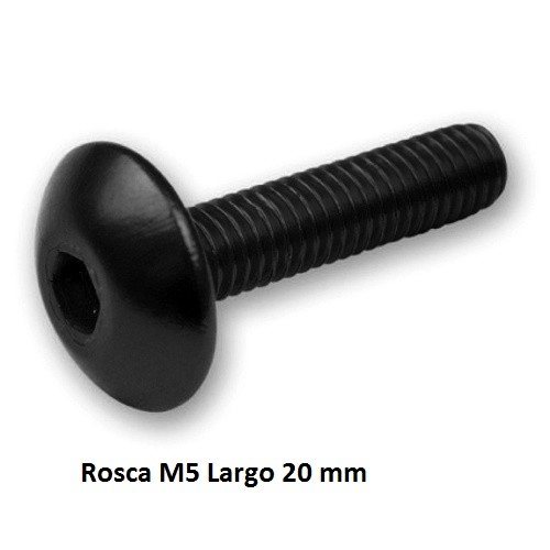 TORNILLO ALUMINIO M5x20 CABEZA PLANA 6 unidades NEGRO