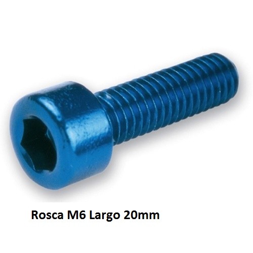 TORNILLO ALUMINIO M6x20 CABEZA CILINDRICA 6 unidades AZUL