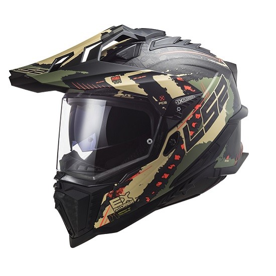 CASCO LS2 MX701 EXPLORER CARBON MILITARY VERDE
