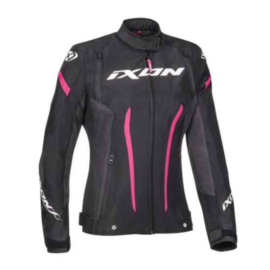 CHAQUETA IXON STRIKER LADY NEGRA, BLANCA Y FUSHIA