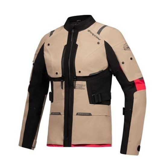 CHAQUETA IXON M-SKEID LADY SAND, NEGRA Y ROJA