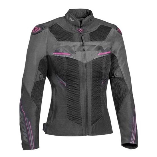 CHAQUETA IXON DRACO LADY NEGRA, ANTRACITA Y FUSHIA