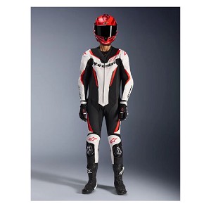 MONO ALPINESTARS GP FORCE V2 1 PIEZA BLANCO, NEGRO Y ROJO FLUO