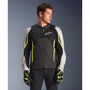 CHAQUETA ALPINESTARS AST V3 AIR NEGRA, PLATEADA Y AMARILLA
