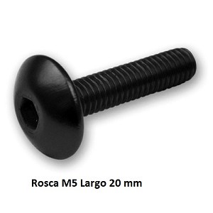 TORNILLO ALUMINIO M5x20 CABEZA PLANA 6 unidades NEGRO