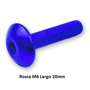 TORNILLO ALUMINIO M6x20 CABEZA PLANA 6unidades AZUL