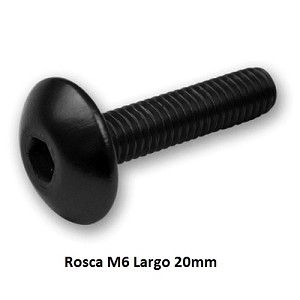 TORNILLO ALUMINIO M6x20 CABEZA PLANA 6 unidades NEGRO