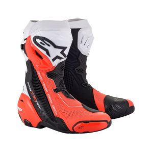BOTAS ALPINESTARS SUPERTECH R VENTED NEGRA, BLANCA Y ROJO FLUO