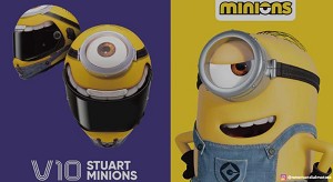 NUEVO CASCO HJC V10 STUART MINIONS 