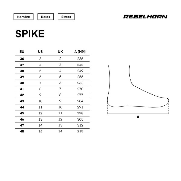 BOTA REBELHORN SPIKE NEGRA