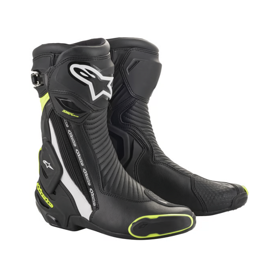 BOTAS ALPINESTARS SMX PLUS V2 NEGRAS, BLANCAS Y AMARILLO FLUO