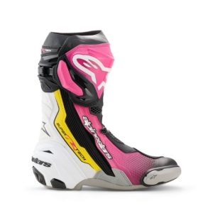 BOTAS ALPINESTARS SUPERTECH R NEGRA, MAGENTA, BLANCA Y AMARILLA