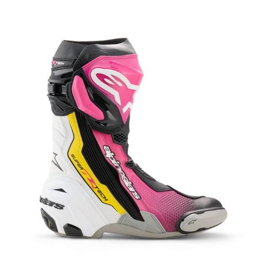 BOTAS ALPINESTARS SUPERTECH R NEGRA, MAGENTA, BLANCA Y AMARILLA