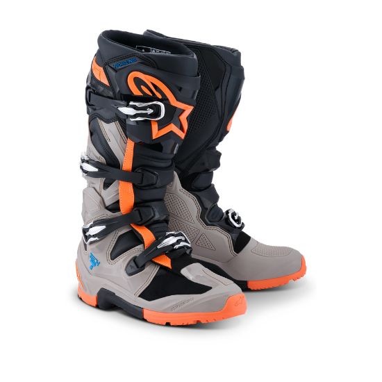 BOTAS ALPINESTARS TECH 7 ENDURO 2026 NEGRA, GRIS Y NARANJA