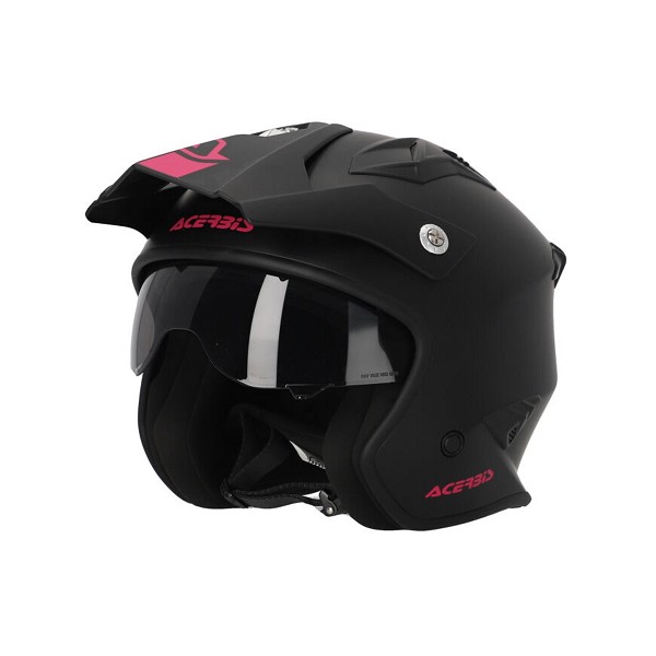 CASCO ACERBIS JET ARIA NEGRO Y ROSA