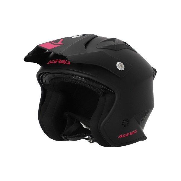 CASCO ACERBIS JET ARIA NEGRO Y ROSA