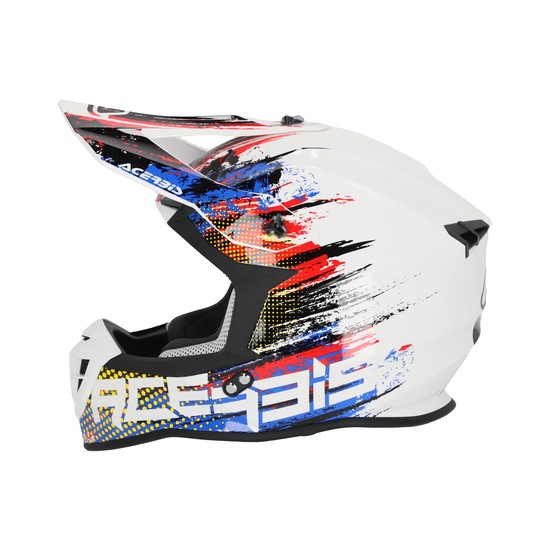 CASCO ACERBIS LINEAR BLANCO Y AZUL
