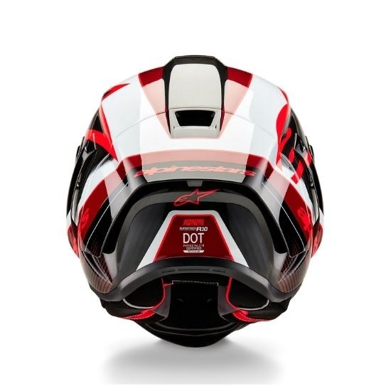 CASCO ALPINESTARS SUPERTECH R10 TEAM NEGRO CARBONO ROJO BLANCO