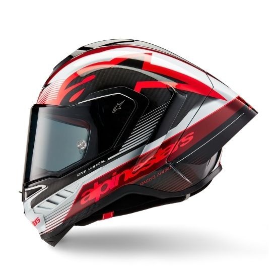 CASCO ALPINESTARS SUPERTECH R10 TEAM NEGRO CARBONO ROJO BLANCO