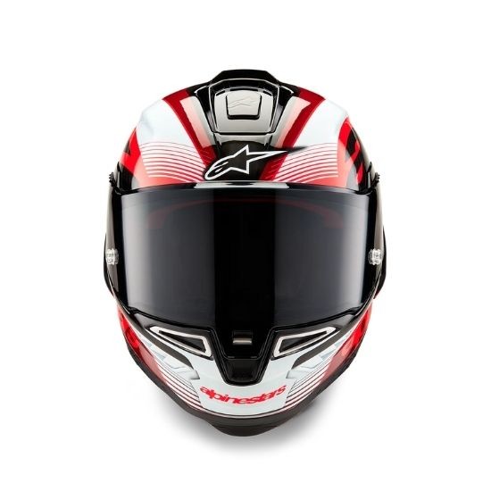 CASCO ALPINESTARS SUPERTECH R10 TEAM NEGRO CARBONO ROJO BLANCO