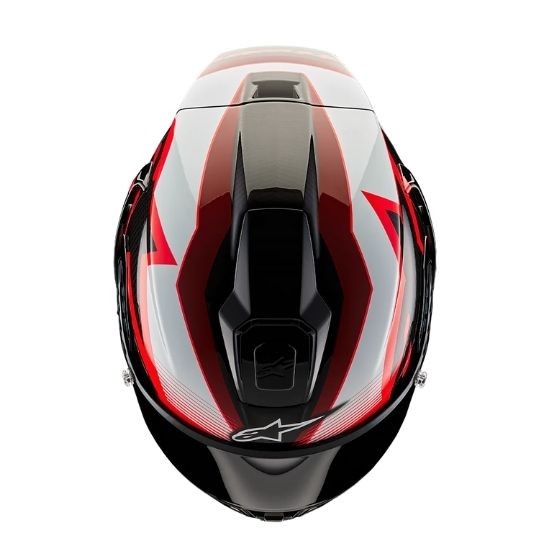 CASCO ALPINESTARS SUPERTECH R10 TEAM NEGRO CARBONO ROJO BLANCO