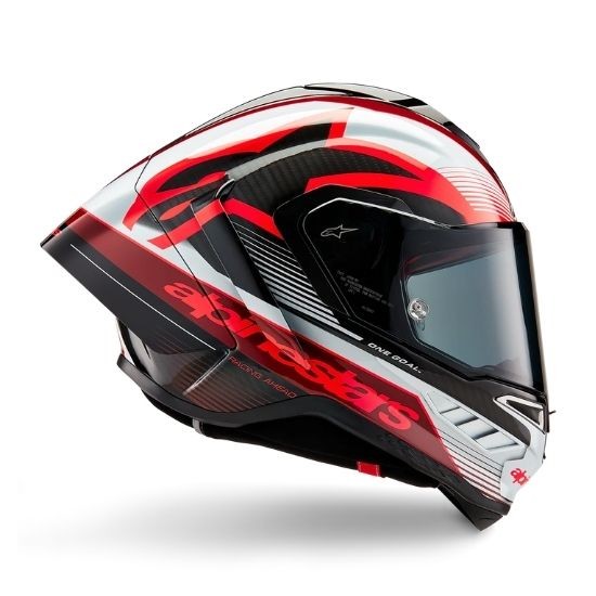 CASCO ALPINESTARS SUPERTECH R10 TEAM NEGRO CARBONO ROJO BLANCO