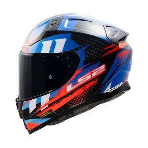 CASCO LS2 VECTOR 2 CARBON TANTIC ROJO Y AZUL