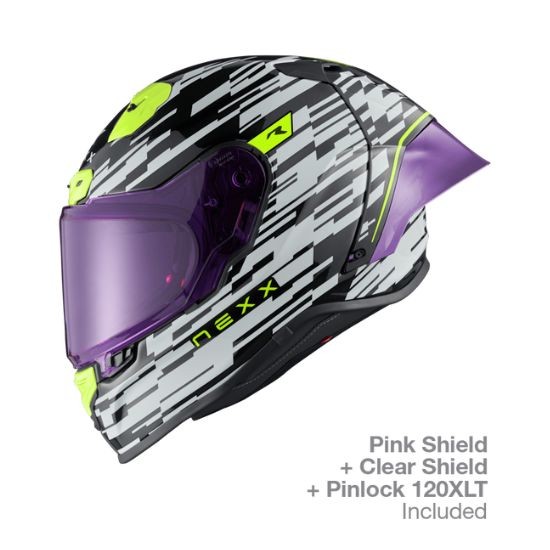 CASCO NEXX X.R3R GLITCH RACER BLANCO NEON