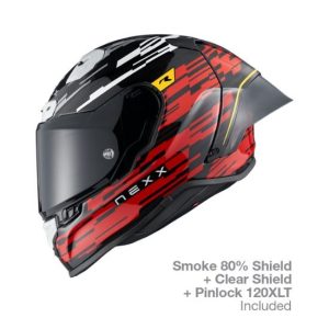 CASCO NEXX X.R3R GLITCH RACER ROJO Y BLANCO