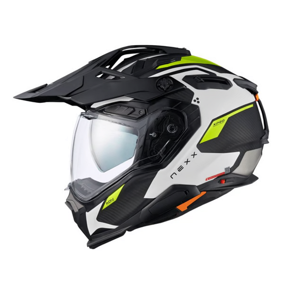 CASCO NEXX X.WED 3 CARBON KEYO BLANCO Y AMARILLO