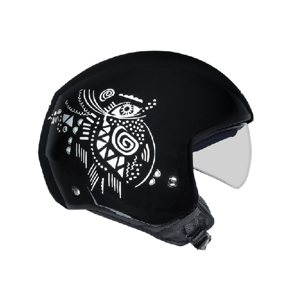 CASCO NEXX Y.10 ARTVILLE NEGRO Y BLANCO