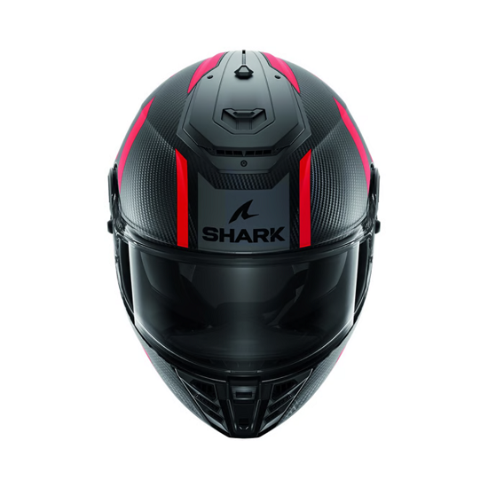CASCO SHARK SPARTAN RS CARBON SHAWN MAT ROJO