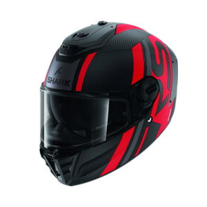 CASCO SHARK SPARTAN RS CARBON SHAWN MAT ROJO