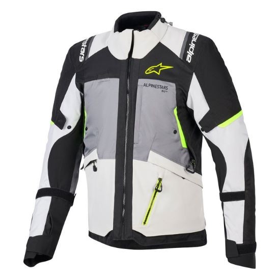 CHAQUETA ALPINESTARS ANDES V4 DRYSTAR® NEGRA, GRIS Y AMARILLA FLUOR