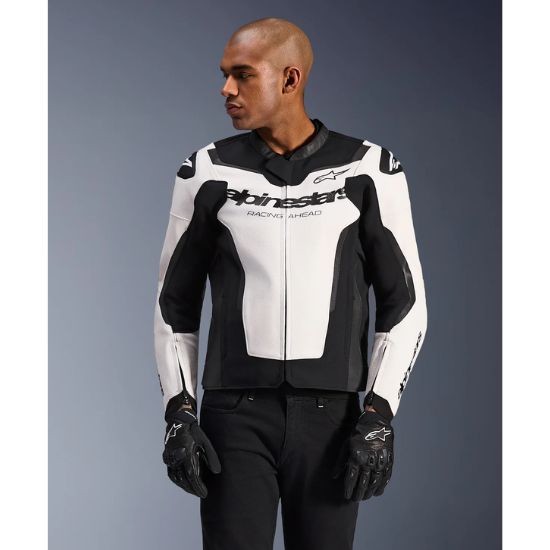CHAQUETA ALPINESTARS GP FORCE V2 BLANCA Y NEGRA