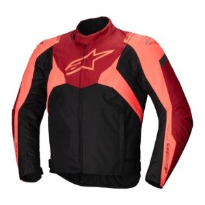 CHAQUETA ALPINESTARS IMPERMEABLE T-JAWS V4 NEGRA, ROJO FLUOR Y ROJO OSCURO