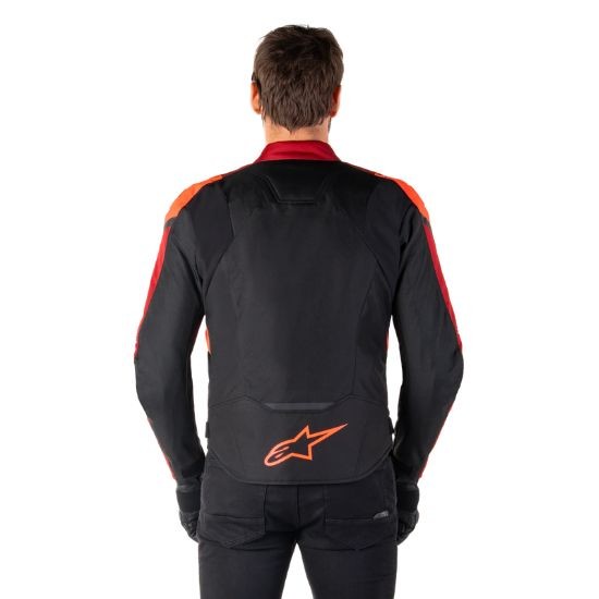 CHAQUETA ALPINESTARS IMPERMEABLE T-JAWS V4 NEGRA, ROJO FLUOR Y ROJO OSCURO