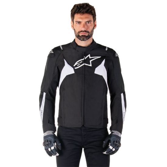 CHAQUETA ALPINESTARS IMPERMEABLE T-JAWS V4 NEGRA Y BLANCA