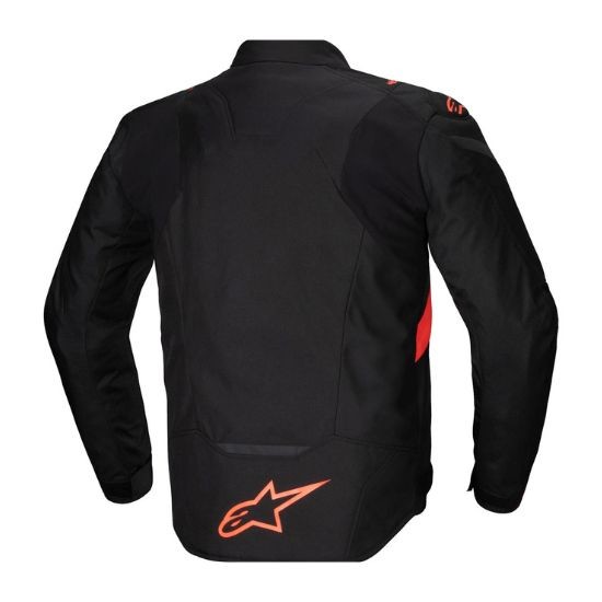 CHAQUETA ALPINESTARS IMPERMEABLE T-JAWS V4 NEGRA Y ROJO FLUOR