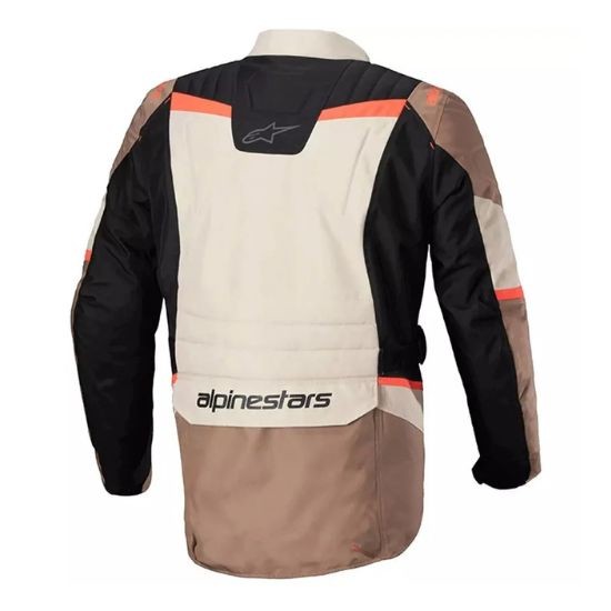 CHAQUETA ALPINESTARS ST-1 WP CAQUI OSCURO, ARENA, NEGRA Y ROJO FLUO