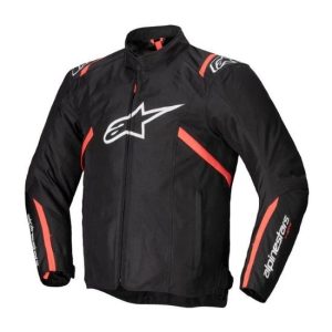 CHAQUETA ALPINESTARS T-SPS WATERPROOF NEGRA, BLANCA Y ROJA FLUO
