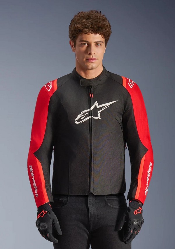 CHAQUETA ALPINESTARS T-SPS WATERPROOF NEGRA Y ROJO FLUOR