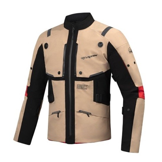 CHAQUETA IXON M-SKEID SAND, NEGRA Y ROJA