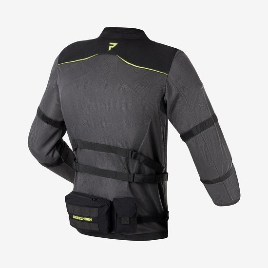 CHAQUETA REBELHORN BRUTALE GRIS OSCURO, NEGRO Y AMARILLO FLUOR