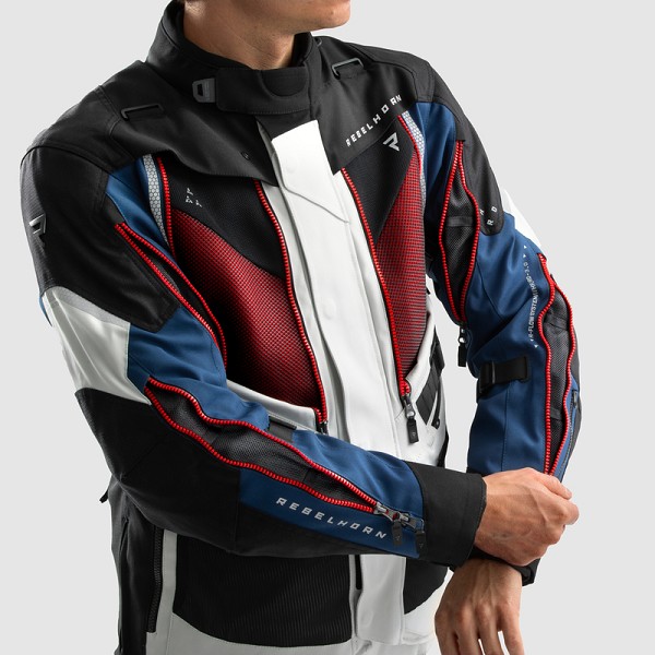 CHAQUETA REBELHORN HARDY 3.0 AZUL, GRIS Y ROJA