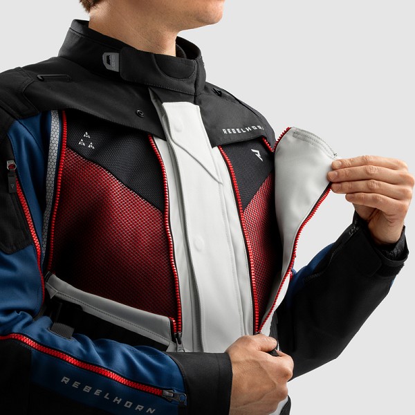 CHAQUETA REBELHORN HARDY 3.0 AZUL, GRIS Y ROJA