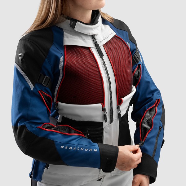 CHAQUETA REBELHORN HARDY 3.0 CHICA AZUL, GRIS Y ROJA