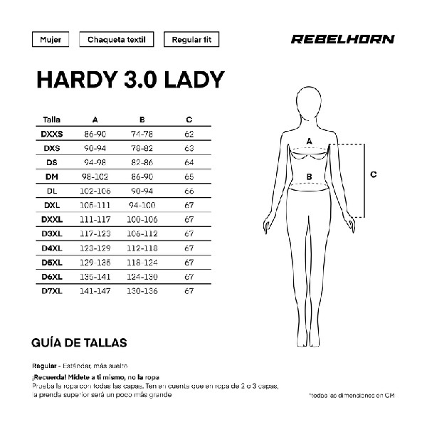 CHAQUETA REBELHORN HARDY 3.0 CHICA NEGRA