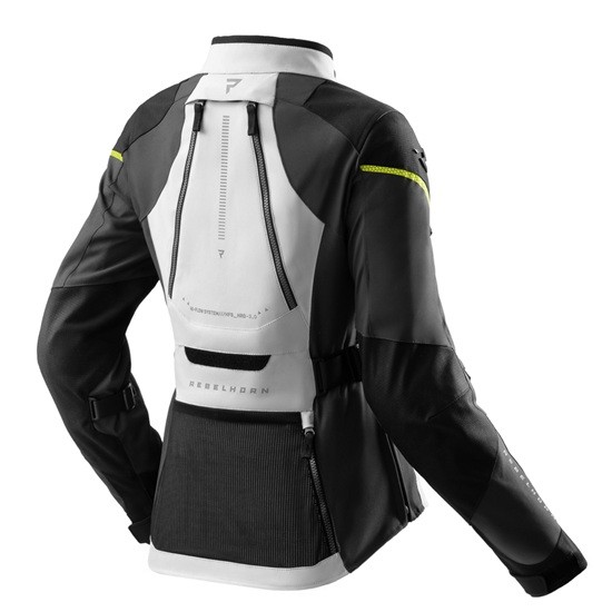 CHAQUETA REBELHORN HARDY 3.0 CHICA NEGRA, GRIS Y AMARILLO